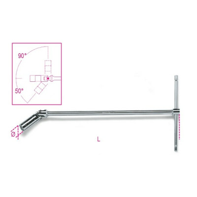 Chiave a T con presa a snodo per candele tipo normale 20.8MM 13/16"