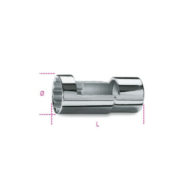 Chiave a tubo con quadro femmina da 1/2” per iniettori motore diesel 27 MM