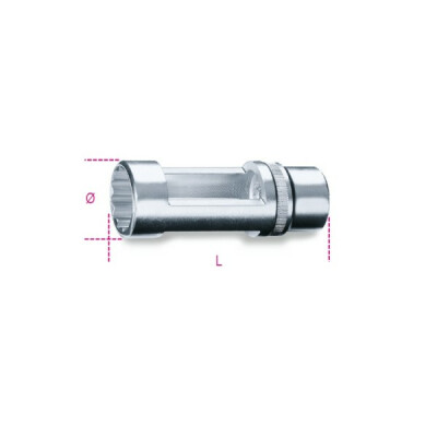 Chiave a tubo con quadro femmina da 1/2” per iniettori motore diesel 22 MM