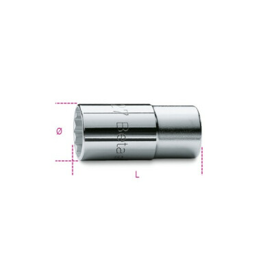 Chiave a tubo con quadro femmina da 1/2” per iniettori motore diesel 27 MM