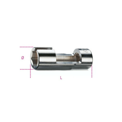 Chiave a tubo per sonda lambda con quadro femmina 1/2” 85 MM