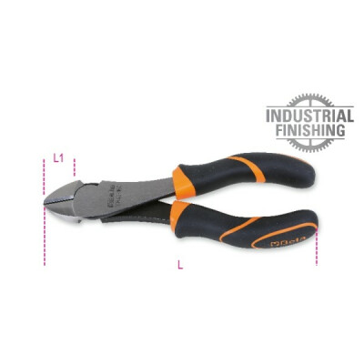 ?Pinza di grande effetto con taglienti diagonali, manici bimateriale, finitura industriale 160 MM