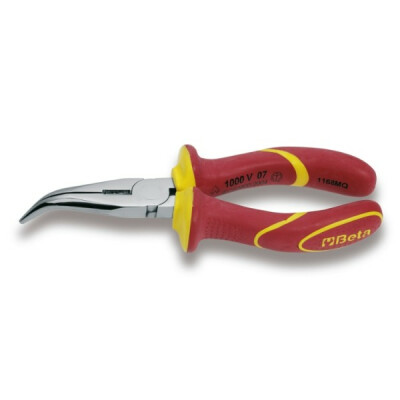 Pinza a becchi semitondi molto lunga e angolata, cromata 160 MM