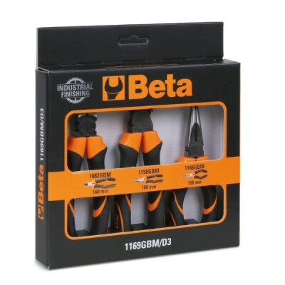 Set composto da 1 pinza universale, 1 pinza a becchi semitondi lunghi e 1 pinza tagliente.