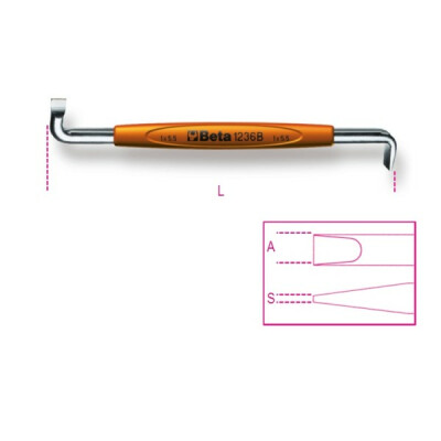 Cacciavite ad angolo per viti con intaglio 1,2 x 8 MM