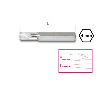 Pacchetto: Punta da 4 mm per viti con intaglio 0,25x0,8 MM
