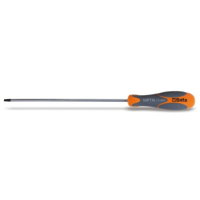 Chiave maschio con impugnatura per viti a testa Torx®, tipo lungo cromato, punte nere T15