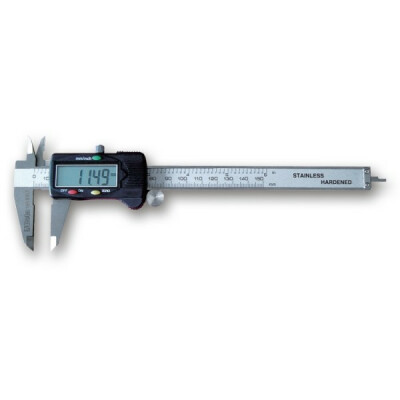 Calibro a cursore digitale in acciaio inox temprato in custodia di plastica rigida A MAX 150 MM