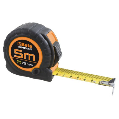 Nastro di misurazione con cassa bimateriale in ABS antiurto e nastro in acciaio, classe di precisione 5 MM BETA 18016910205