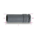Chiave a bussola quadrata femmina da 1/2" a bussola esagonale lunga serie sottile fosfatata 18 mm diametro 25,5 mm