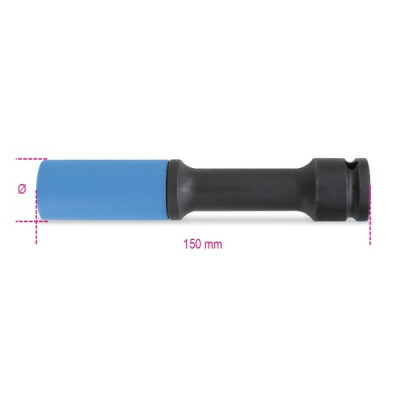 Avvitatore a bussola per dadi ruota con elementi polimerici colorati, serie lunga 17 MM diametro 26,5 MM