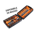 Assortimento di 11 chiavi a bussola esagonali, 21 punte per cacciaviti e 7 accessori