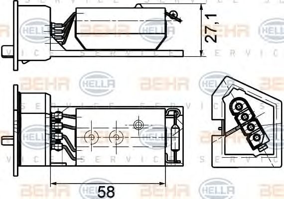 Resitencia, ventilador habitáculo BEHR HELLA SERVICE