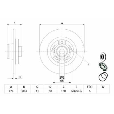 Set di dischi freno BOSCH 0 986 479 015