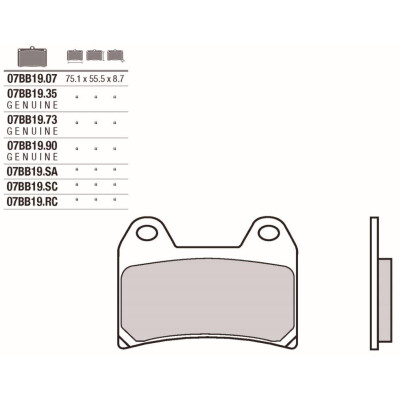 Set di pastiglie freno Brembo Racing Sinter