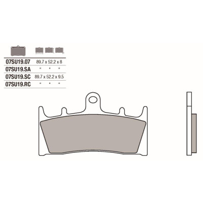 Kit pastiglie freno anteriori Brembo Racing Sinter