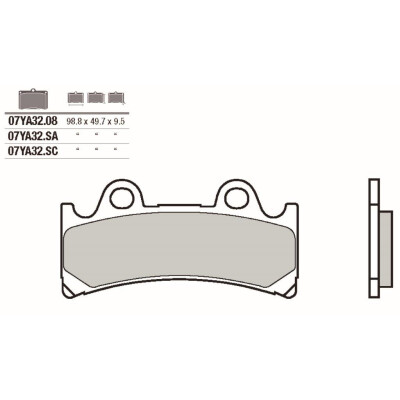 Set pastiglie freno anteriori Brembo Racing Sinter 07YA32SCBRE