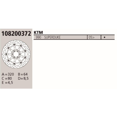 Disco freno originale Brembo KTM SUPERDUKE 990