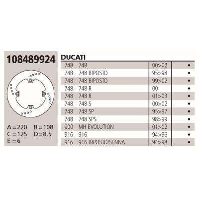 Disco freno Brembo Originale DUCATI 748/VARIE