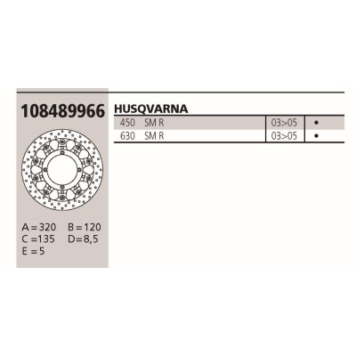 Disco freno Brembo originale HUSQVARNA SMR