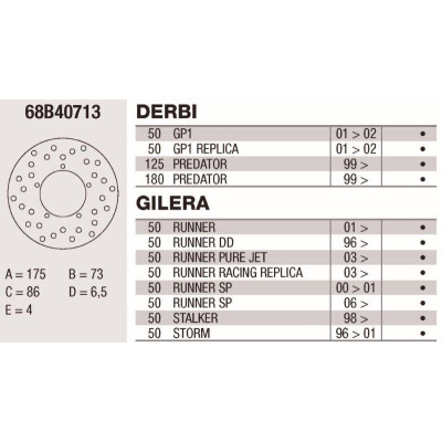 Disco freno Brembo DP 175X4