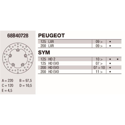 Disco freno Brembo DP 220X4.5 68B40728BRE