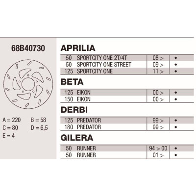 Disco freno Brembo DP 220X4 68B40730BRE