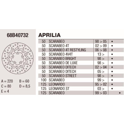 Disco freno Brembo DP 220X4 68B40732BRE