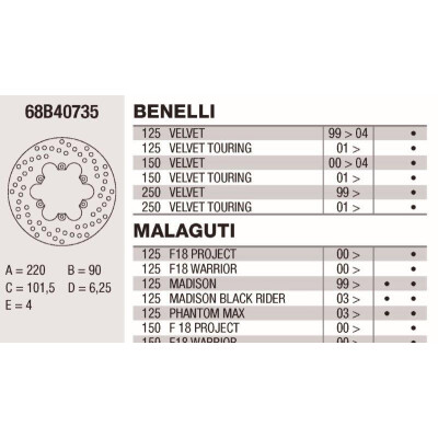 Disco freno Brembo DP 220X4