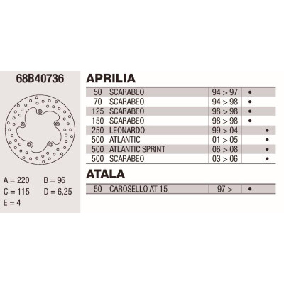 Disco freno Brembo DP 220X4