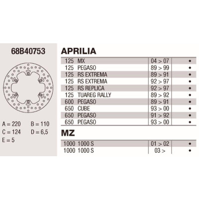 Disco freno Brembo DP 220X5 68B40753BRE