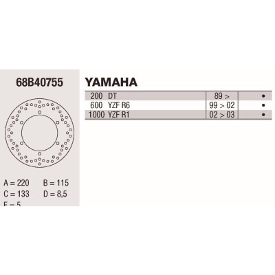 Disco freno Brembo DP 220X5 68B40755BRE