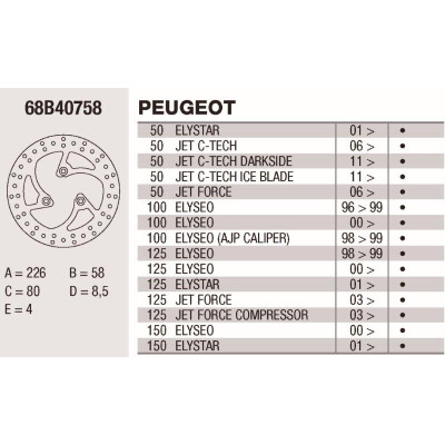 Disco freno Brembo DP 226X4 68B40758BRE