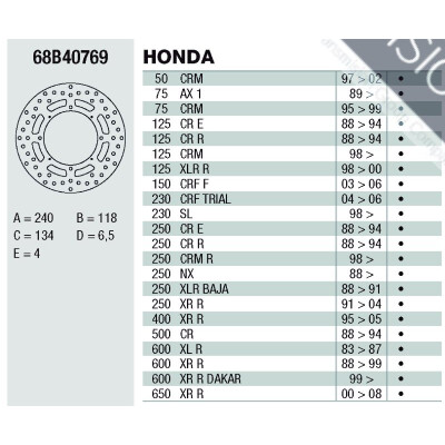 Disco freno Brembo DP 240X4 68B40769BRE