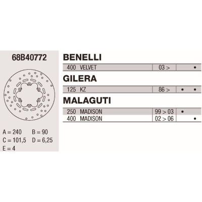 Disco freno Brembo DP 240X4 68B40772BRE