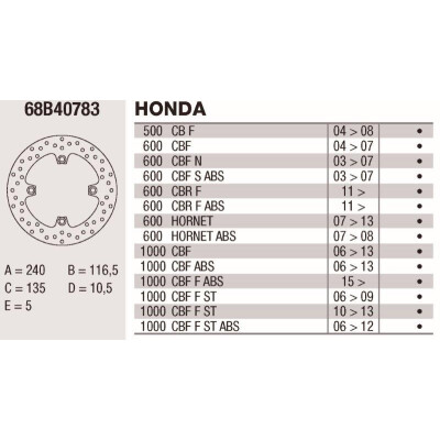 Disco freno Brembo DP 240X5 68B40783BRE