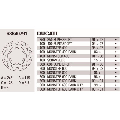 Disco freno Brembo DP 245X4 68B40791BRE