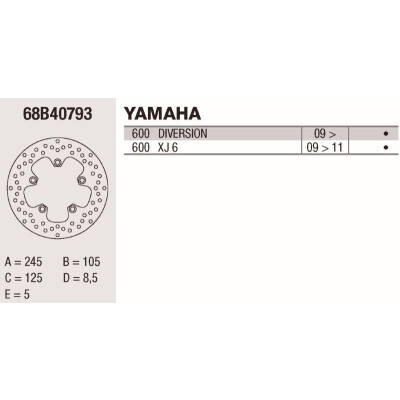 Disco freno Brembo DP 245X5 68B40793BRE