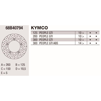 Disco freno Brembo DP 260X5 68B40794BRE