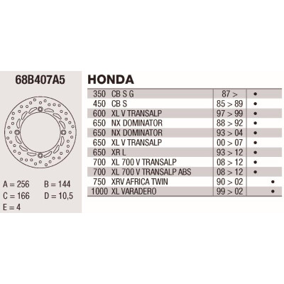Disco freno Brembo DP 256X4 68B407A5BRE
