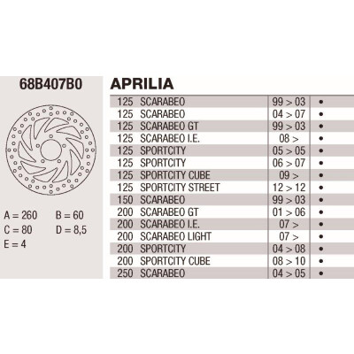 Disco freno Brembo DP 260X4 68B407B0BRE