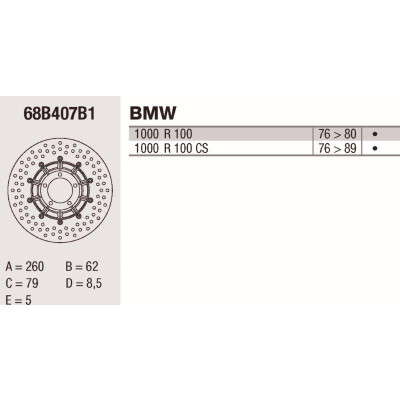 Disco freno Brembo DP 260X5 68B407B1BRE