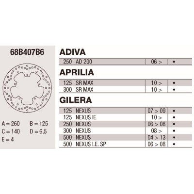 Disco freno Brembo DP 260X4 68B407B6BRE