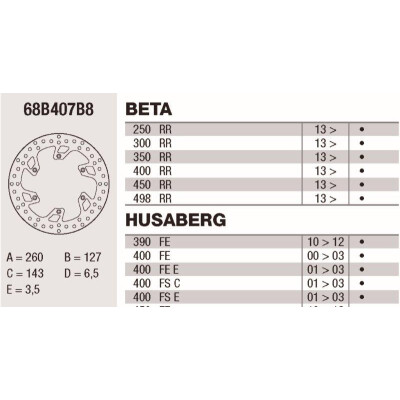Disco freno Brembo DP 260X3.7 68B407B8BRE