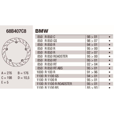Disco freno Brembo DP 276X5 68B407C8BRE