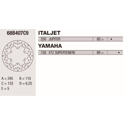 Disco freno Brembo DP 245X5 68B407C9BRE