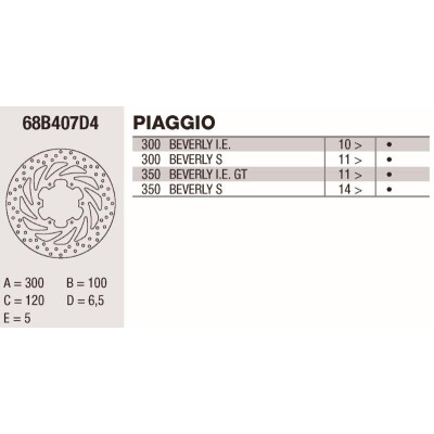Disco freno Brembo DP 300X5 68B407D4BRE
