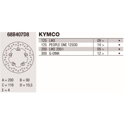 Disco freno Brembo 200X4 68B407D8BRE