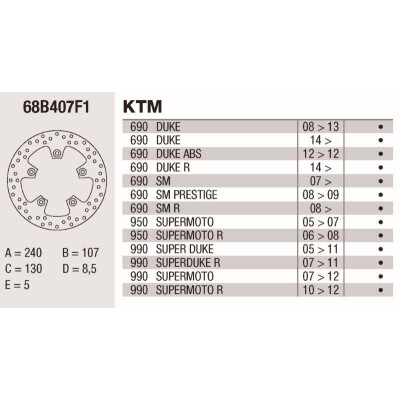 Disco freno Brembo DP 240X5 68B407F1BRE