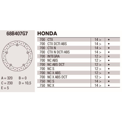 Disco freno Brembo 320X5 68B407G7BRE
